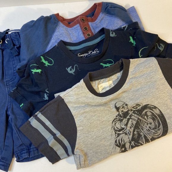 Sovereign Code 3T/4T Boys 4 Piece Cargo Short Long & Short Sleeve Tee Set - Picture 10 of 12